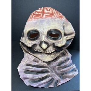 New Halloween Skeleton Mask‎ with Brains. Latex Rubber Full Head Adult Mask